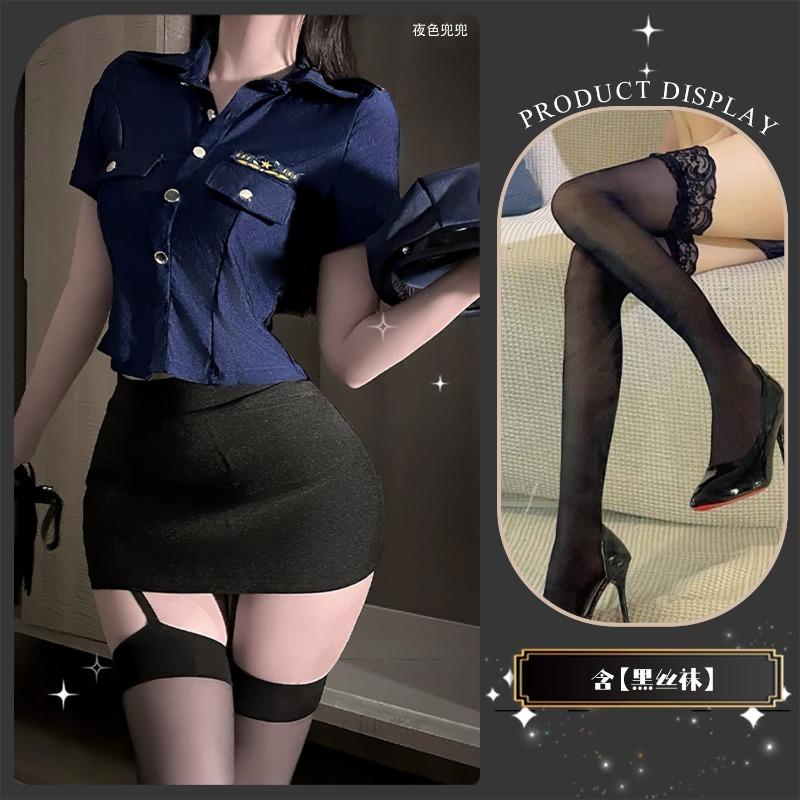 Sex Underwear Sex Police Uniform Cosplay Uniform Hot Nightclub Bar Uniform Hollow Buttocks Skirt Women