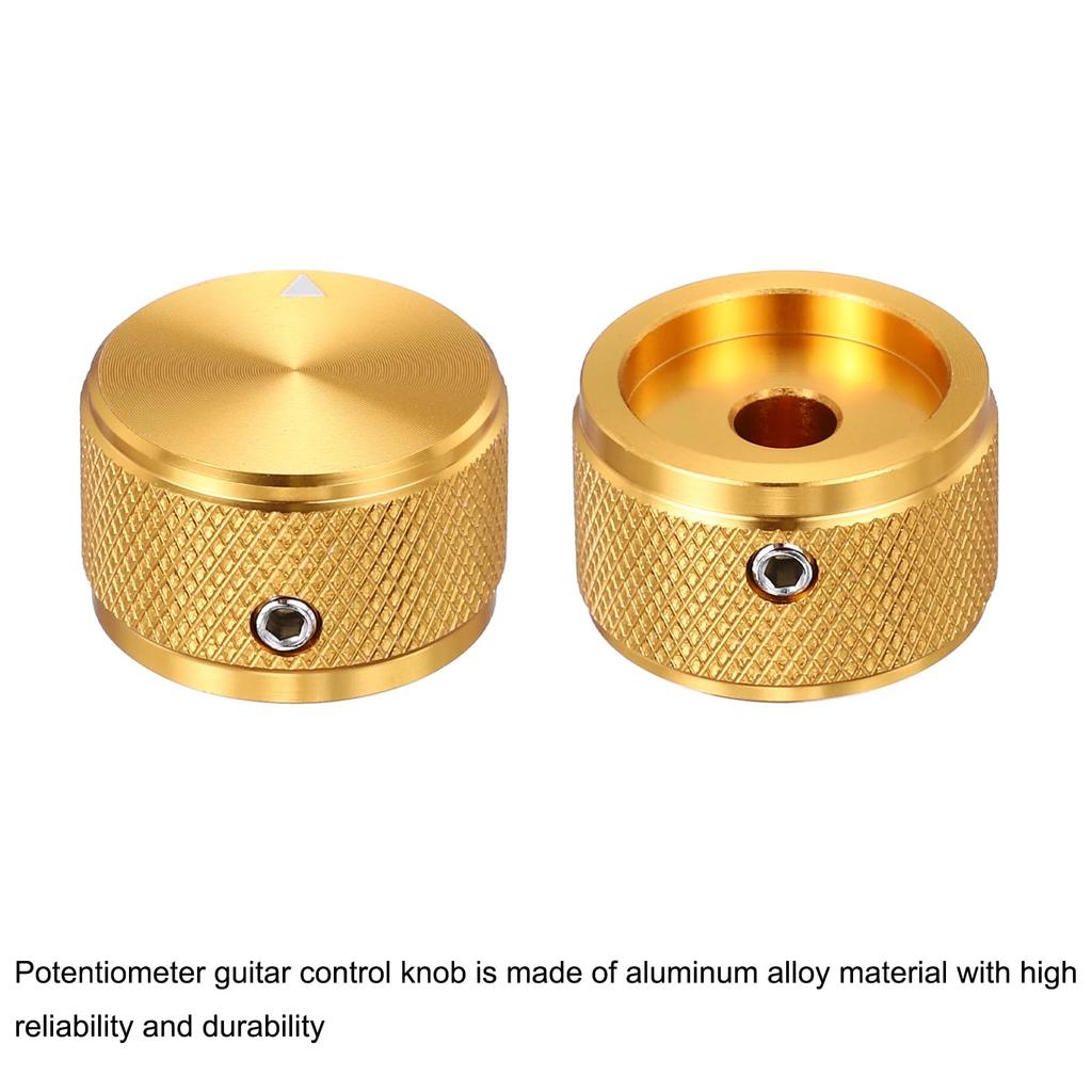 uxcell Aluminum Potentiometer Universal Volume Tone Control Knob for Diamond 4-Piece Knob, 1/4" (6mm) Guitar, Bass, 5/8"