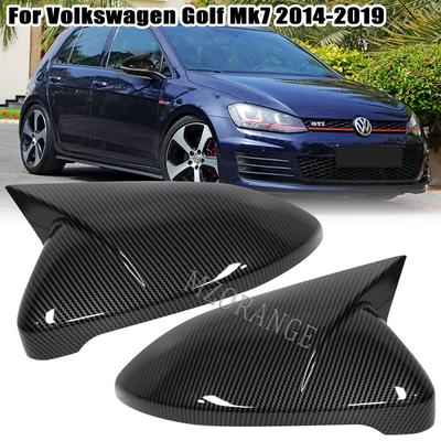 Side Wing Mirror Cover For VW Golf MK7 MK7.5 R GTI GTD 2014 2015- Rearview Mirror Caps Casing OX Horn Style Car