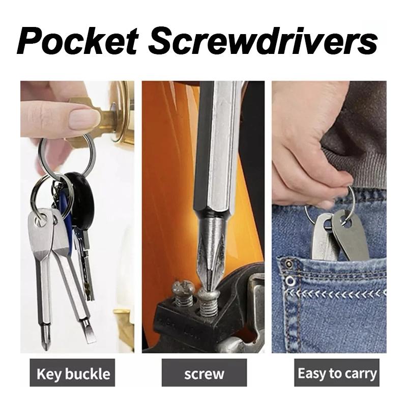 Keychain Cross Screw Phillips Slotted Screwdriver Set Mini Pocket Keyring Repair Tool Outdoor Survival Portable Gadget EDC