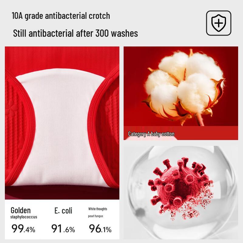 Cosmo Lady Damen Rote Baumwolle High-Waist Bauchweg-Slips 4er-Pack