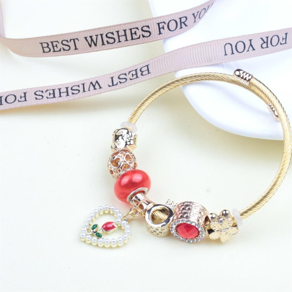 Beaded Bracelet Bangle Multi Element Stainless Steel Copper Alloy Open Spring Snake Bone Chain