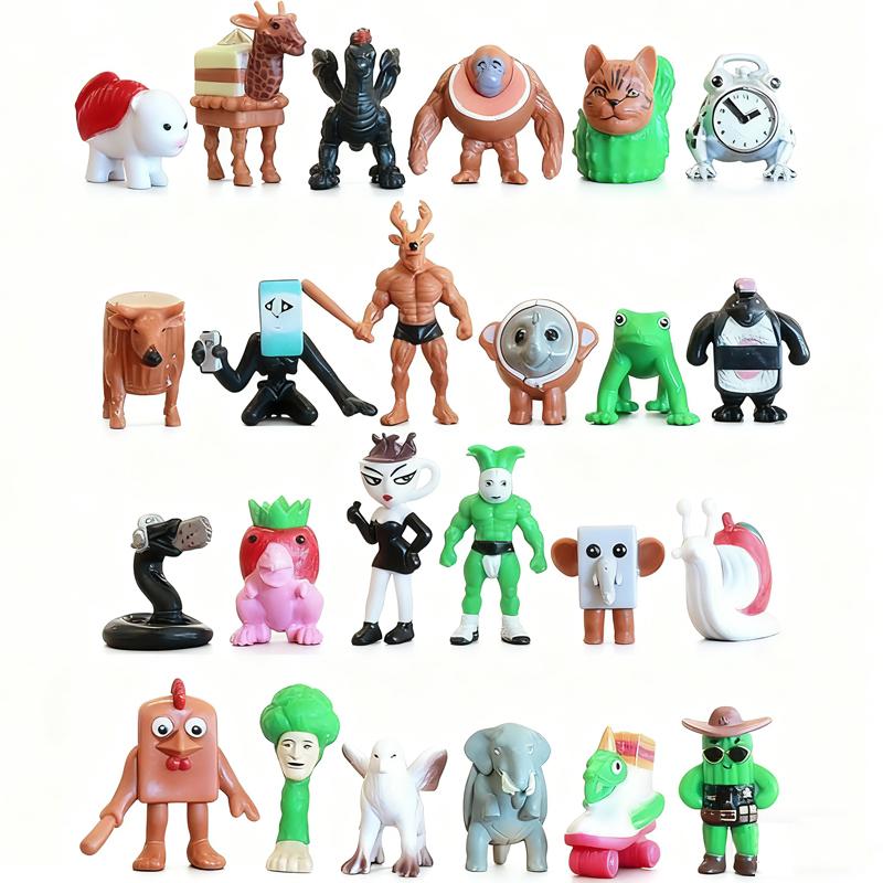 24pcs-96pcs/set Tung Tung Tung Sahur Ballerina Cappuccino Action Figure Brainrot Anime Tralalero Tralala Shark Model Toy Gift
