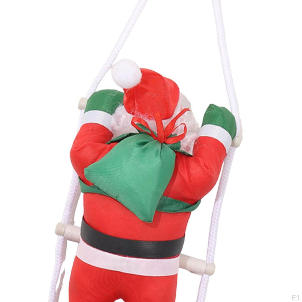 Climbing Santa Claus on Rope Ladder Hanging Decoration,Christmas Tree Ornament Xmas Decor for