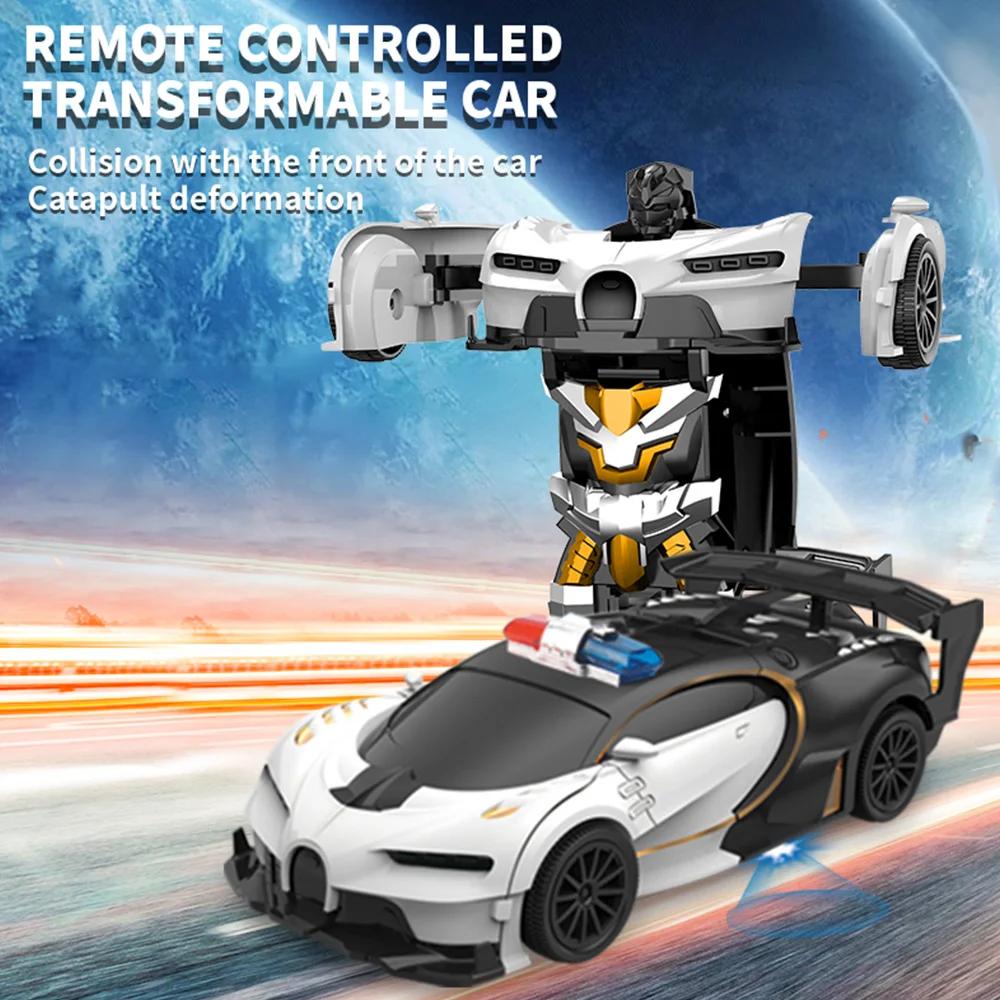 Samochody Elektryczne 2 w 1 Samochód RC Transformacja Roboty Zabawki dla Dzieci Zewnętrzny Pilot Zdalnego Sterowania Sportowy Samochód Deformacyjny Roboty Model Zabawka