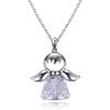 Austrian Crystal Angel Pendant Necklace O Chain Fashion Jewelry Women