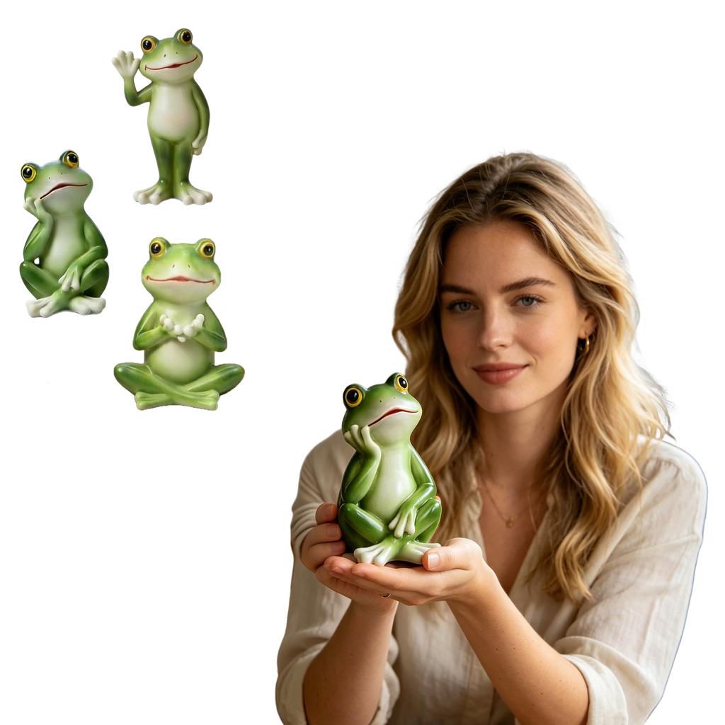 Garten-Froschstatue für den Außenbereich, sitzende Haltung, dekorative Rasenskulptur, Harzmaterial, langlebig, wetterfest für Terrassen- und Hofdekoration