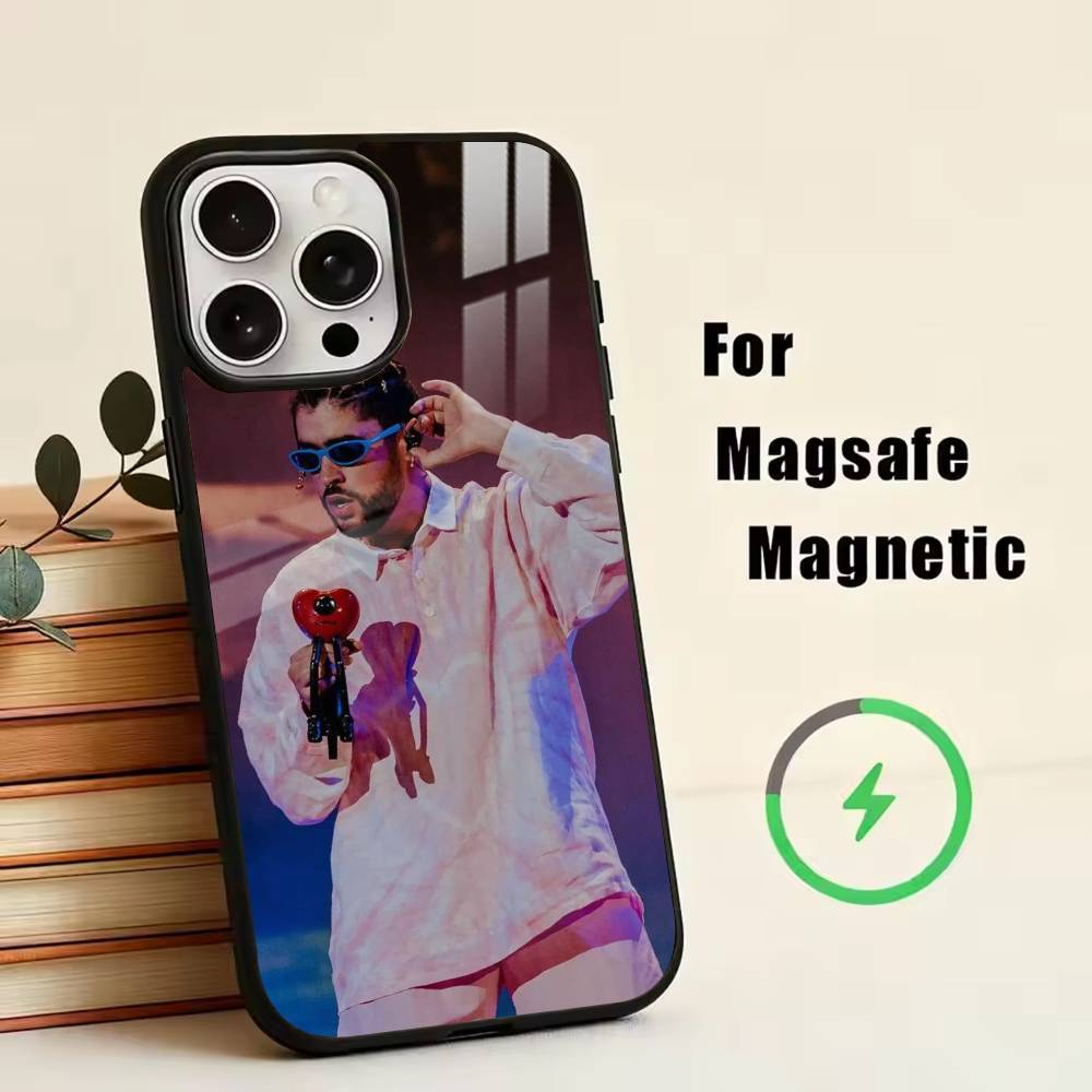 male singer-Bad Bunny  Phone Case For iPhone17,16,15,14,13,12,11 Plus,Pro Magnetic with Magsafe Wireless Charging