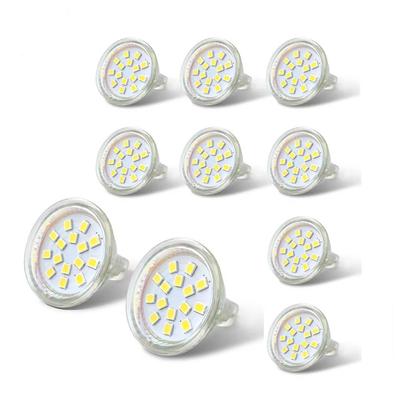10ks MR11 LED žárovek GU4 AC 12V 3W Bez blikání SMD2835 120° Mini bodové světlo pro obývací pokoj, vitrínu, náhrada za halogen