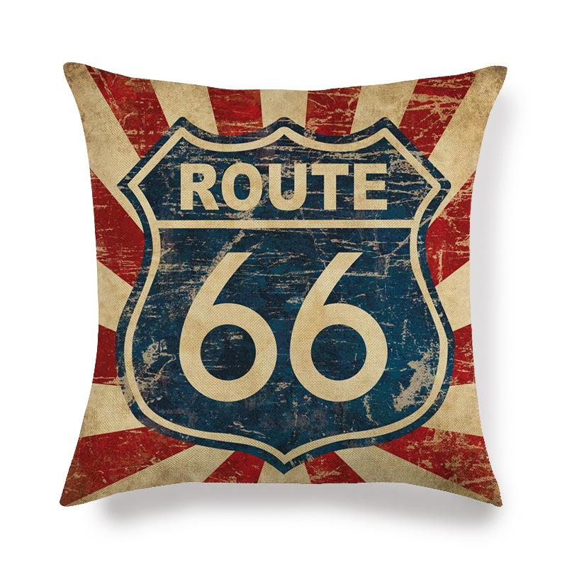 Retro Emblem Letter Pattern Digital Printing Short Plush Pillow Covers For Car Sofa Office Cushion Cover Home Goods 60X60Cm