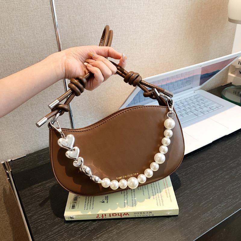 Pearl chain bag women's new niche design women's bag fashion portable messenger shoulder bag
