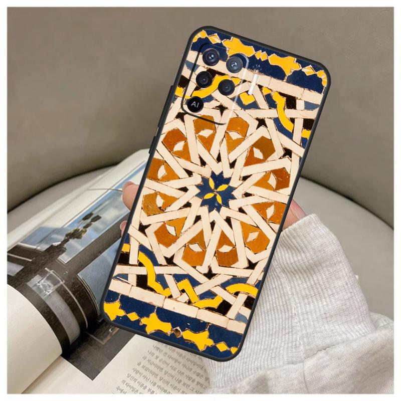 

Moroccan Tile Case For Oppo A74 A94 A54 A18 A38 A58 A78 A98 A80 A60 A40 A96 A76 A16 A15 A17 A57 A77 A5 Pro OPPO A74 5G