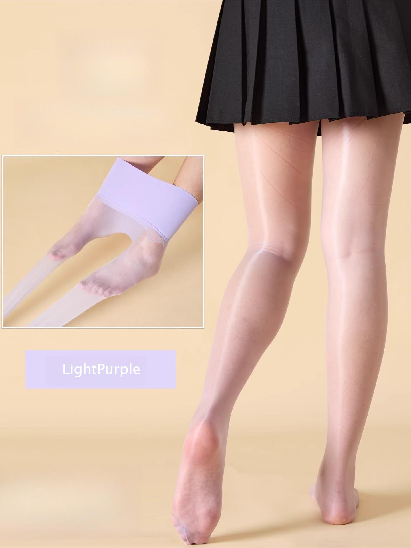 

5D Aurora Open Crotch Stockings Female Oil Bright 360 Seamless Sexy Silky Violet Fashion And Thin Women Pantyhose L