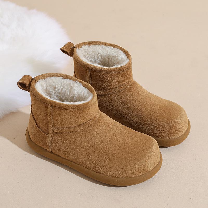 Birkenstock short boots women's 2025 new winter women's shoes fleece thickened snow boots women's shoes retro non-slip bread cotton shoes