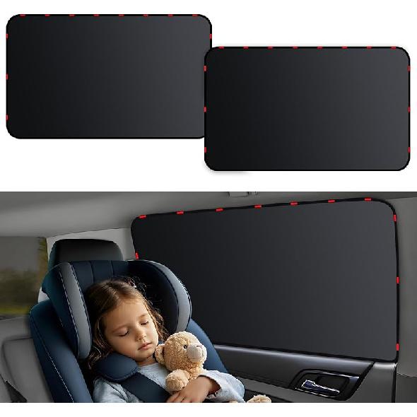 ZATOOTO Car Window Shade For Baby Car Privacy Shades Full Blackout Car Window Covers For Back Window Magnetic Side Window Shade Universal Cool Down