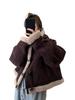 Women's 2024 Winter Lambswool Coat - Horn Buckle Fur Hooded Suede Jacket, Short & Thickened