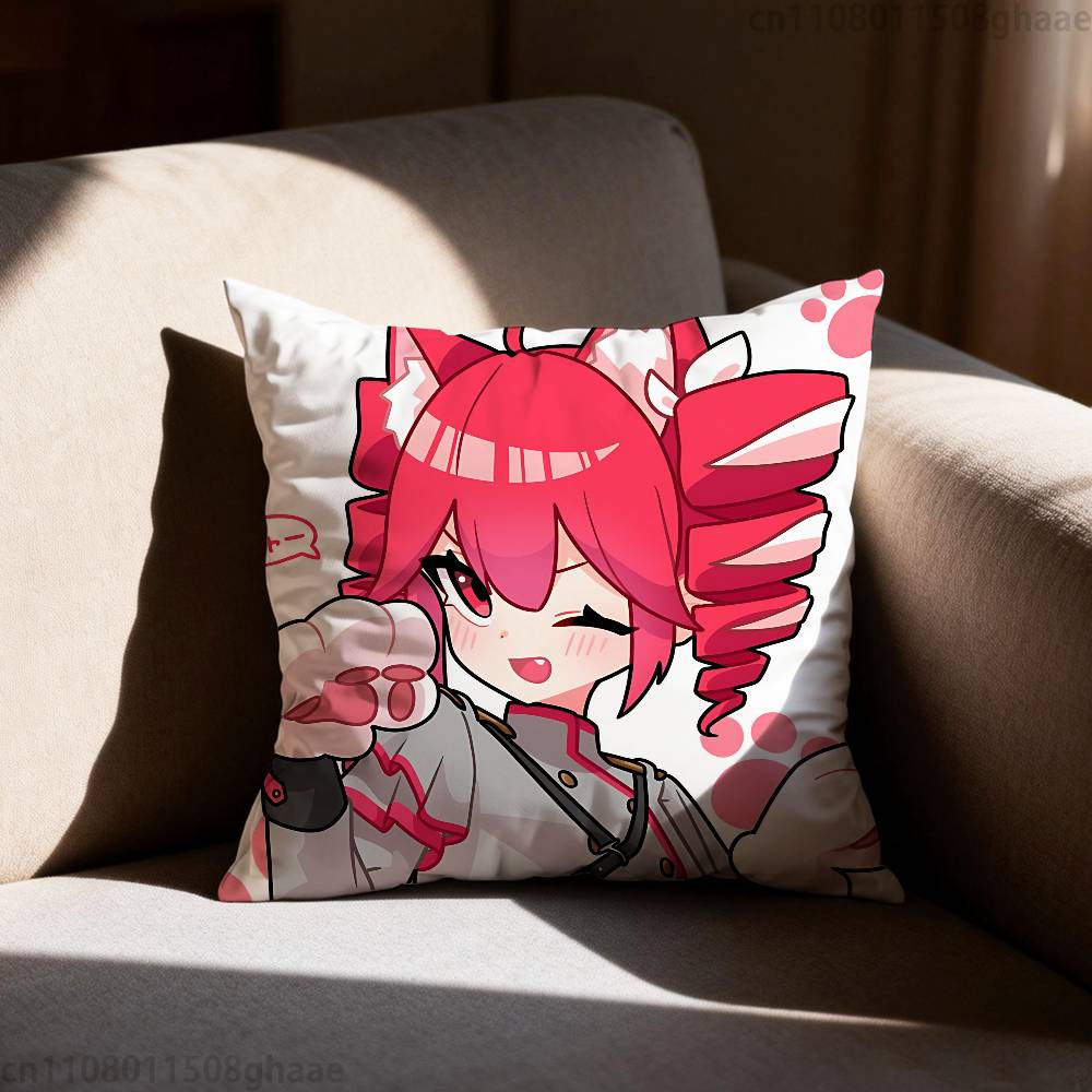 Virtual Singer KKasane Teto Pillow Case Antidustmite Pillowcase Invisible zipper silky short plush Sofa cushion cover