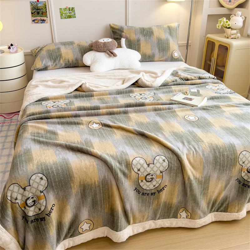 Yunjin Oboustranná zimní fleecová deka - Hrubá, útulná přehoz na pohovku a kancelářský šál