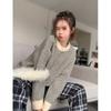 Damen Streifenpullover Herbst und Winter Neues Designgefühl Lockerer und lässiger Stil Strickpullover
