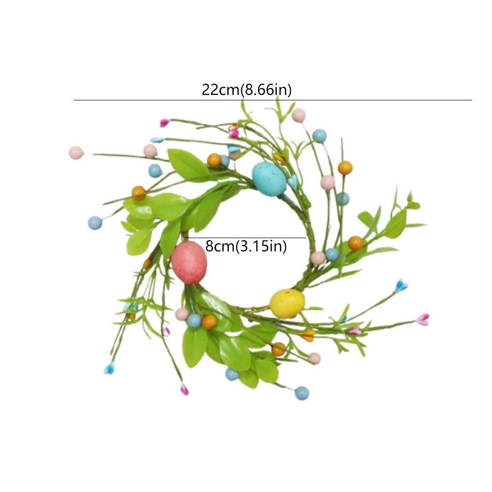 Funny Colorful Easter Egg Flower Wreath Festival Handmade Artificial Egg Wreath with Foam Eggs Candle Ring Ornament Kids Gifts