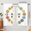 2pcs 2D flat printing Party Window Curtains All Feelings Okay Emoticons Polyester Without Electricity Birthday Party Use for