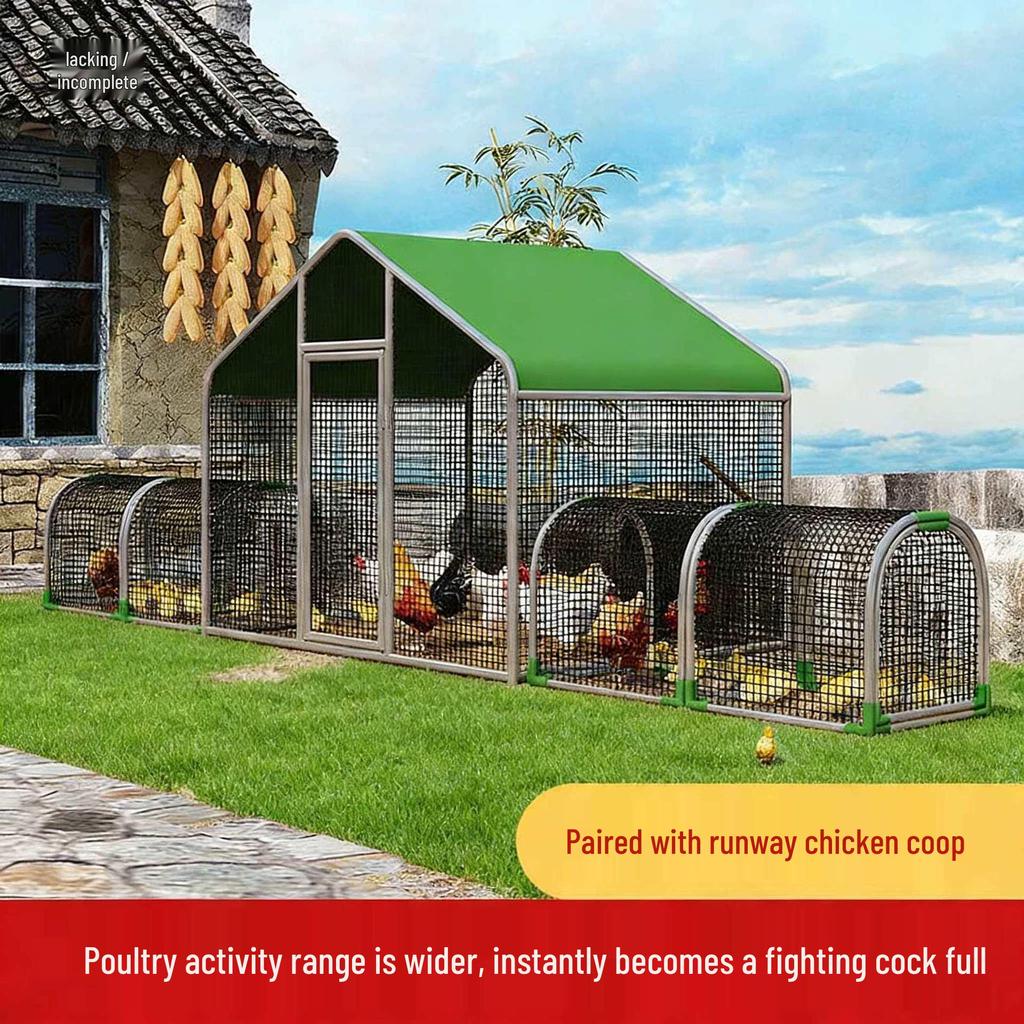 Rainproof Outdoor Free-Range Chicken Run and Coop Tunnel