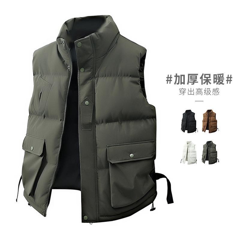 New cotton vest men's tooling spring and autumn winter trendy brand thermal vest vest vest sleeveless cotton coat men
