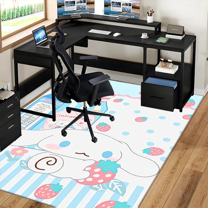Cinnamoroll Anime Cartoon Design Chair Mat Non-Slip Carpet for Office Home Decoration Living Room Bedroom Game Room Dormitory Gift All Seasons.E075