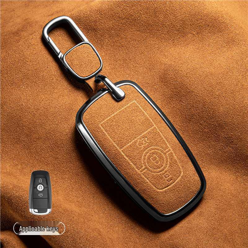 Luxury Suede Key Covers for Ford Explorer ST, Escape, Edge, 4WD, Mondeo, and EVOS