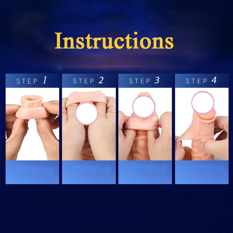Silicone Free Cock Rings Penis Delay Ejaculation Time Lasting Foreskin Corrected Adult Sex Toys Penis Sleeves For Men