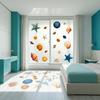 Pegatinas para Ventana de Caracolas y Estrellas de Mar, Adhesivo Impermeable para Ventana con Vida Marina del Océano, Pegatinas Estáticas Reutilizables para Puerta de Cristal, Suministros para Fiestas de Verano
