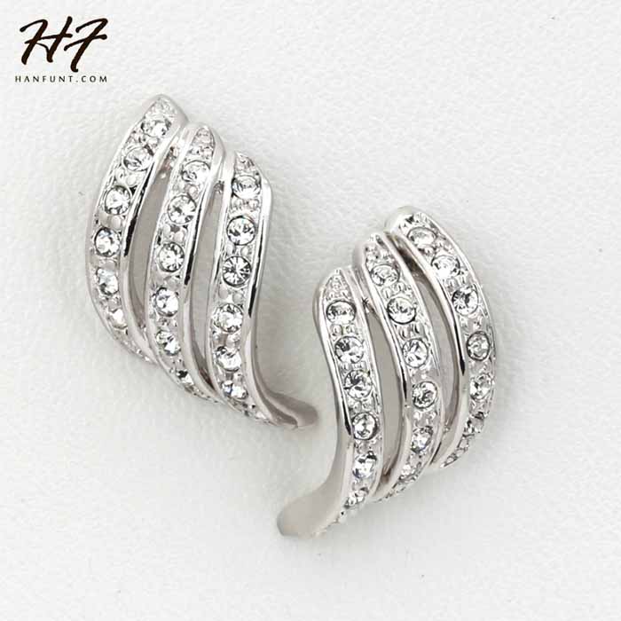 

Vintage CZ Crystal Wings Stud Earrings For Women Vintage Luxury Rose Gold Color Fashion Zirconaccessories Gift E037 E038