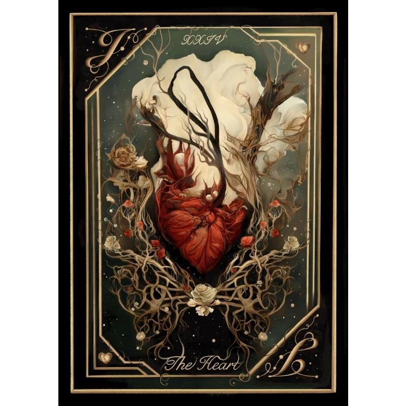 Vintage The Lovers,Sun,Star,Moon,Heart Tarot Card Poster And Prints Canvas Painting Wall Art Pictures Home Room Decor Gift