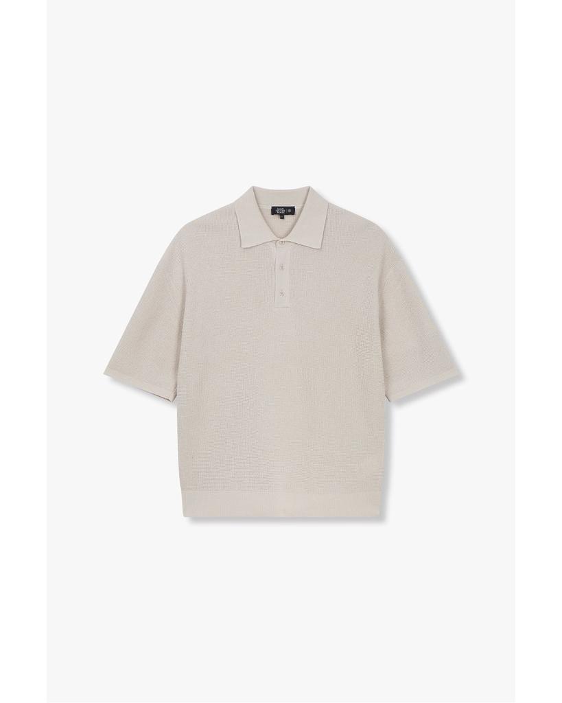 MAN ON THE BOON Paper Yarn Polo Knit_Beige 4714113028