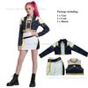 Kids Girls K-Pop Demon Hunters Zoey Rumi Mira 3D Print Black Golden Cosplay Suit Costume Set Huntrix Halloween Carniva Suit