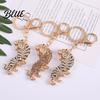 Multi-functional Keychain Pendant Sparkling Rhinestones Zodiac Tiger Shape Charm Key