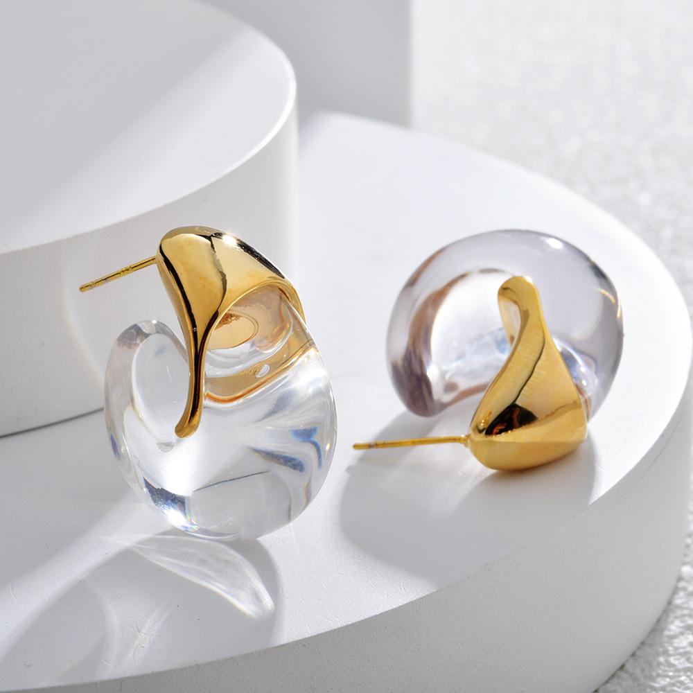 Transparent hook earrings