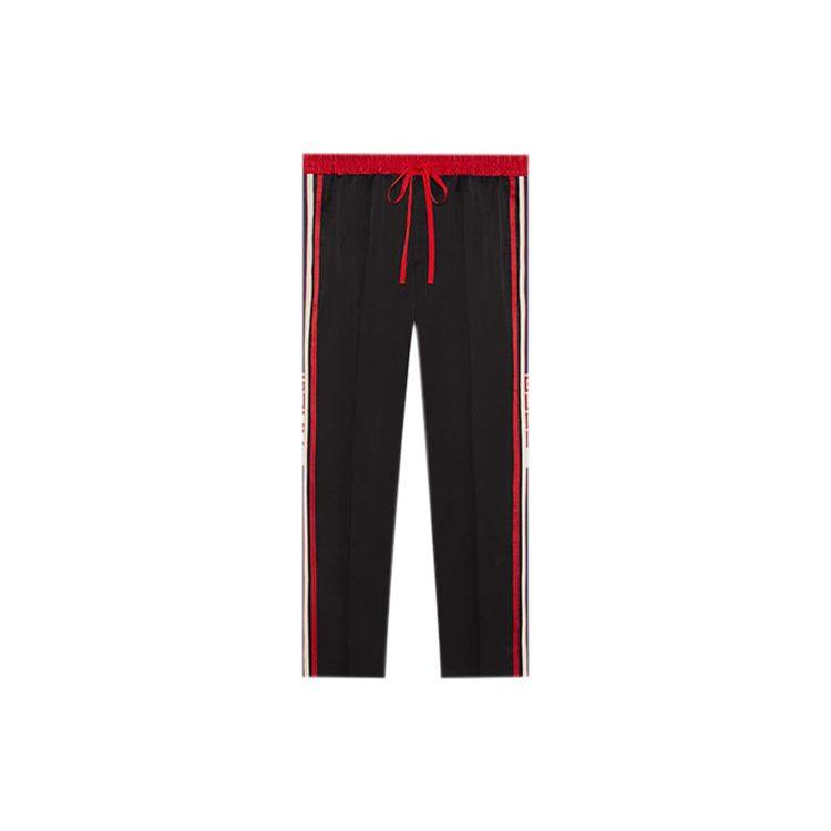 Gucci Knitted Sweatpants Men's Black Moderate Straight Fit Pants 522935-Z739C-1159
