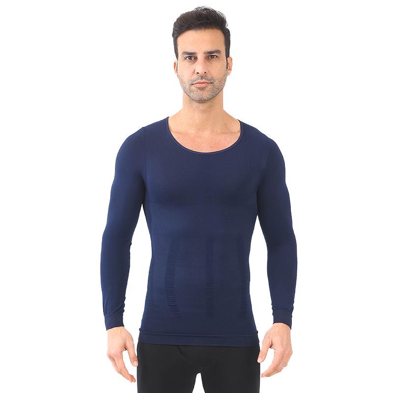 European & American Men's Seamless Long-Sleeve Shapewear Vest CX01 - Tummy Control & Slimming Base Layer