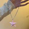 Bohemian Starfish Necklace Dopamine Bead Summer Clavicle Chain Starfish Choker  Photography Props