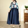 DIMANAF Summer New 2026 Women Plus Size Casual Long Dress Cotton Loose Oversize Maxi Beach Sundress Elegant Vintage Lady Print Floral