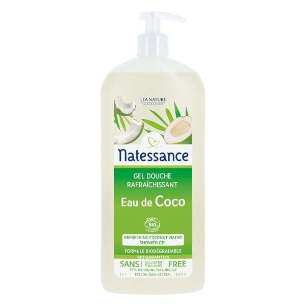 Gel Douche - Natessance - Eau de Coco - 1L - Hydratant - Sans Parabène