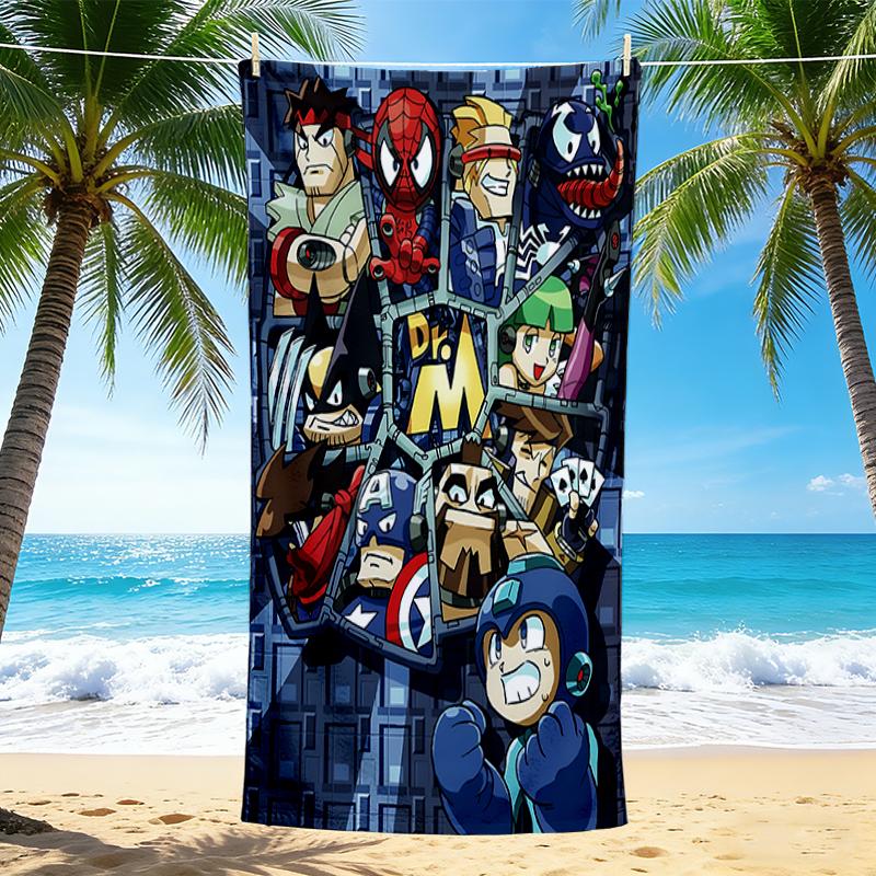 1Pc Superhero Mashup Adventure Beach Towel, Quick Dry, Multi-Use for Beach Pool Gym Yoga Home Travel, Christmas, Halloween, Xmas Gift M929117