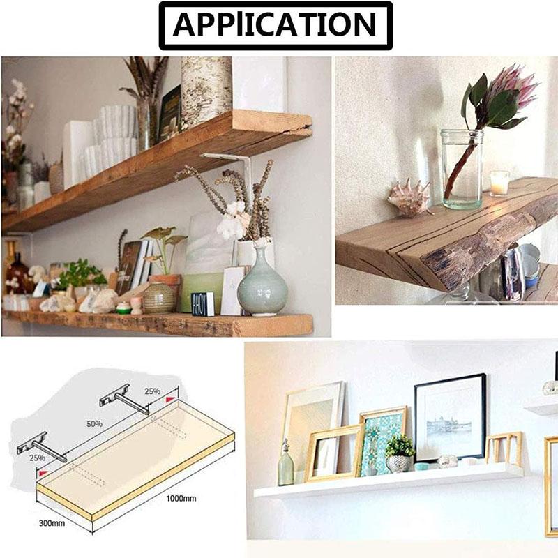 4pcs Floating Shelf Bracket Hidden Bracket Wall Mounted Bracket Invisible Nail Fixed Bracket Partition Hidden Shelf Bracket