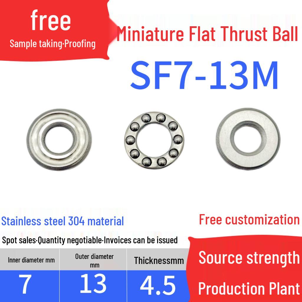 Stainless Steel 304 Miniature Thrust Ball Bearings (ID 2-12mm)