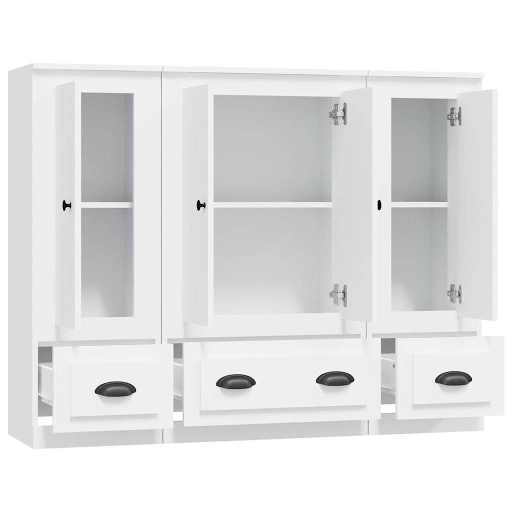 Highboards 3 pcs White Particleboard