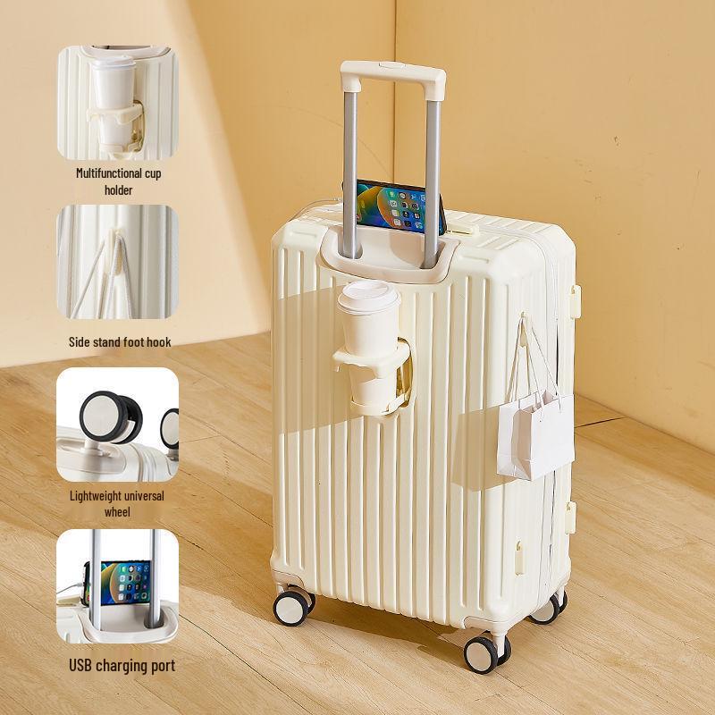 26-Inch Multifunctional Suitcase with Universal Wheels and Combination Lock
