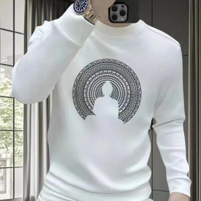 Felpe alla Moda Streetwear Autunno Nuovi Uomo Girocollo Stampa Tendenza Casual Versatili Manica Lunga Pullover Magliette Sformate Top