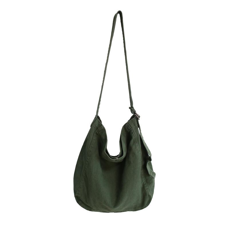 Minimalist Style Solid Shoulder Bags 100% Cott Unisex Solid Crossbody Bags Canvas Packages South Korea Casual Messenger Bags