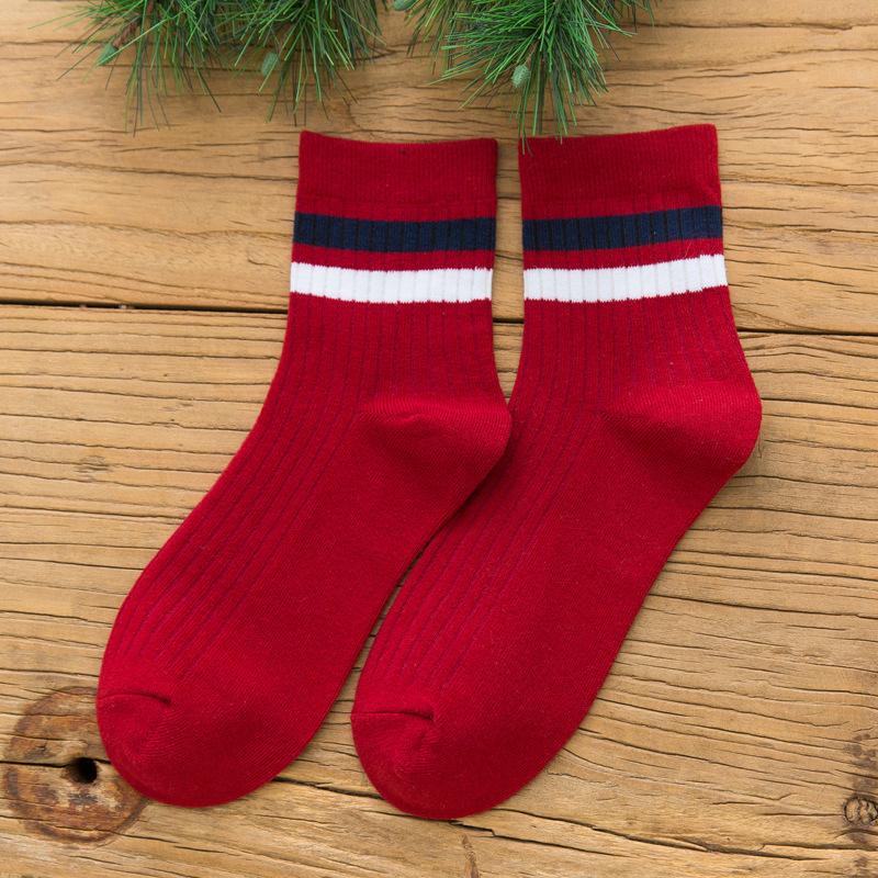 DOIAESKV  Cotton Men's Socks Casual Breathable Socks High Quality Man Solid Long Socks Striped Socks for Couple EU 39-44